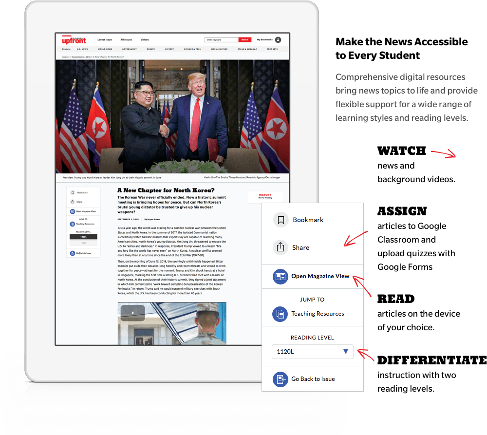 The New York Times Upfront Current Events for Grades 912