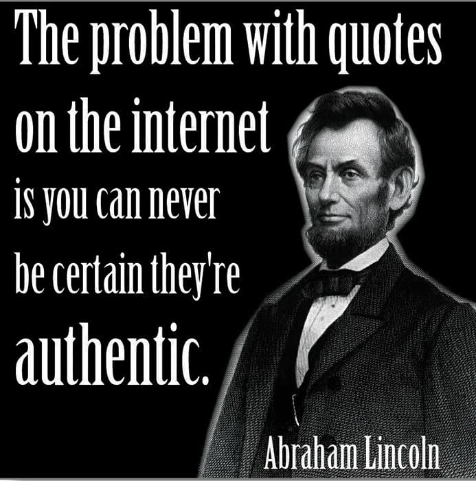 Meme with Abraham Lincoln and a quote