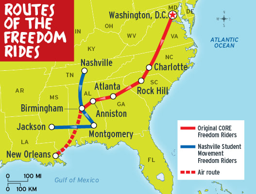 Freedom Riders Bus Route