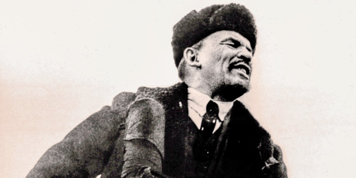 Black & white photo of Lenin
