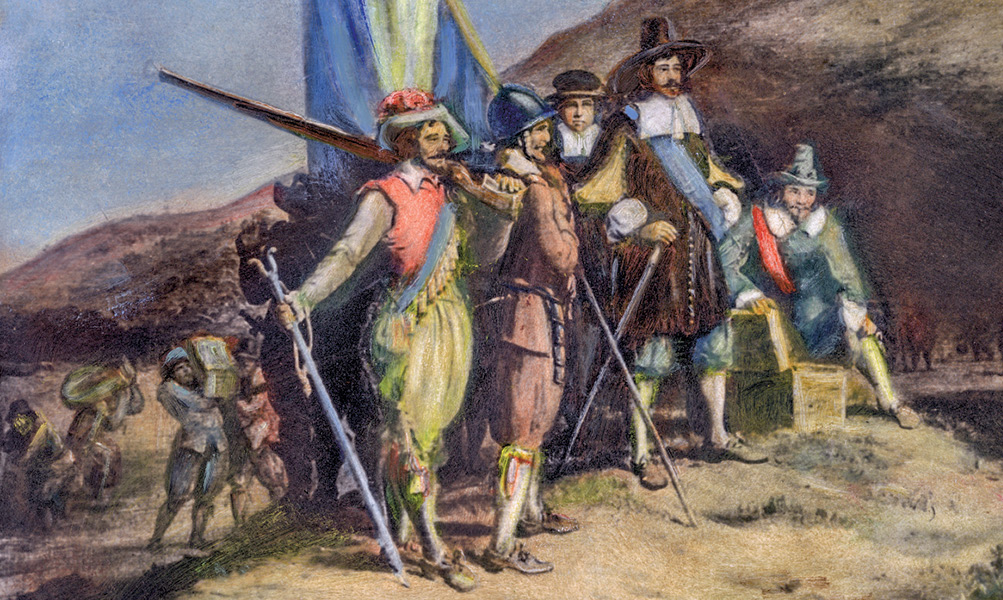 Painting of colonial soldiers