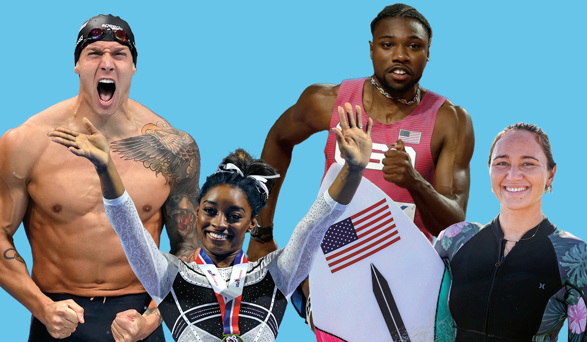 Image of four different Olympians
