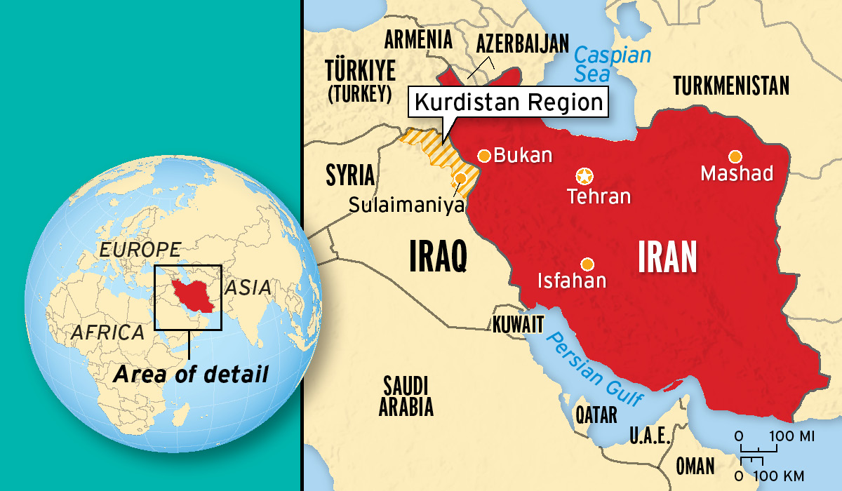 World map highlighting Iran